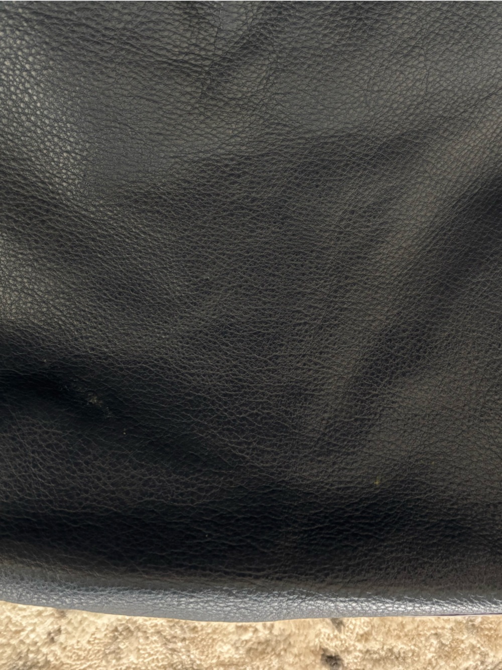 Michael Kors Navy Pebbled Leather Hobo with Gold MK Charm - Picture 6 of 6